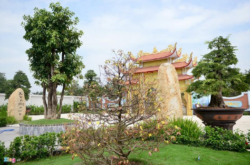 Nhà thờ Tổ của Hoài Linh được trang trí đón Tết Đinh Dậu hình ảnh 18 Gần cổng ra vào, khu vực cây cảnh cũng được quét dọn sạch sẽ. Mỗi khi không chạy show, Hoài Linh lại xuống nhà thờ để tận hít thở không khí trong lành.