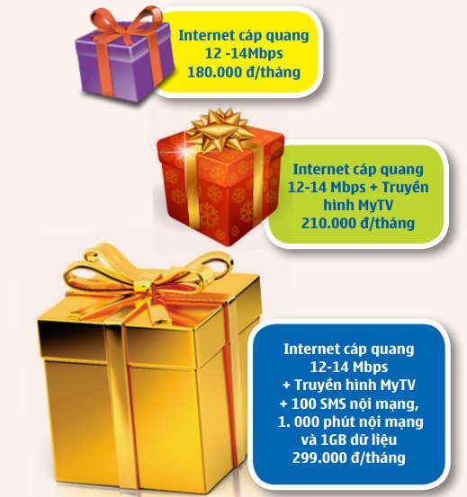 Bạn cũng có thể lựa chọn các gói cước tích hợp để sử dụng dịch vụ truyền hình theo yêu cầu, dịch vụ di động siêu rẻ.