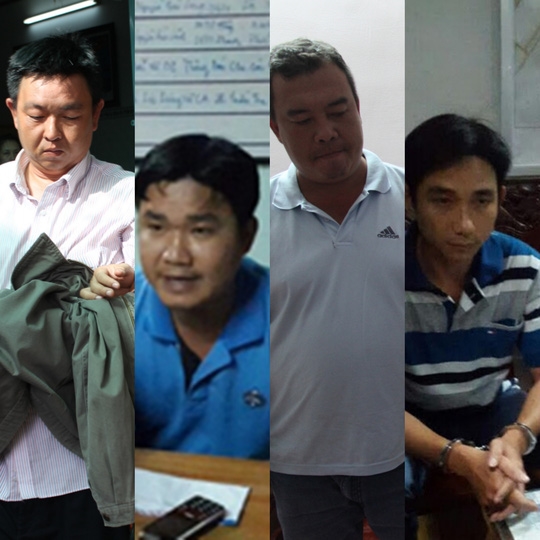 Bốn trong 9 chín bị can trong đường dây Thanh tra giao thông nhậ hối lộ lớn nhất miền Tây.