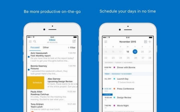 Microsoft Outlook (miễn phí) thay thế email. Có thể bạn ngạc nhiên khi thấy ứng dụng khá cũ của Microsoft đứng đầu danh sách này nhưng ứng dụng Outlook dành cho iOS rõ ràng là sáng giá nhất. Không chỉ tải mail nhanh mà còn có thể phân loại email dễ dàng.