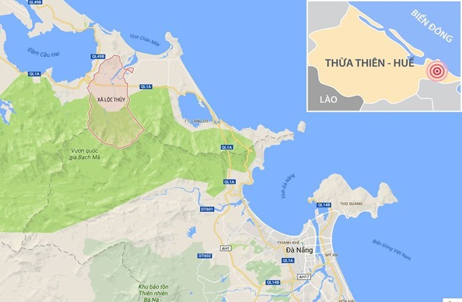 Công nhân trắng đêm cứu hộ tàu SE2 lật ở Huế hình ảnh 10 Xã Lộc Thủy (huyện Phú Lộc, Thừa thiên - Huế), địa điểm xảy ra vụ tai nạn đường sắt kinh hoàng khiến 3 người tử vong. Ảnh: