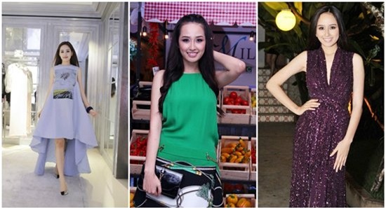 Ngoài đồng hồ, Mai Phương Thuý cũng tiêu tiền như nước vì các hàng hiệu khác. Từ trái sang: váy Dior 227 triệu đồng, váy Gucci 122 triệu đồng, đầm Elie Saab 315 triệu đồng.
