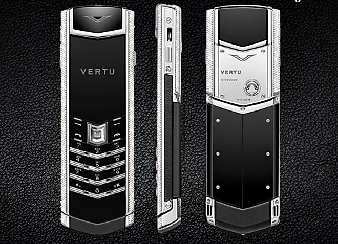 Vertu Signature S White Gold Pave Baguette Diamonds.