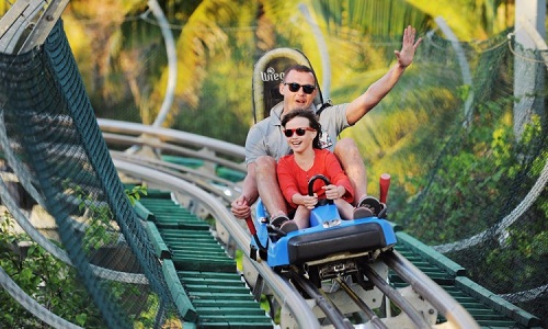 Alpine Coaster Vinpearl Land với chiều dài  1.760m và độ cao chênh lệch giữa hai ga lớn nhất Đông Nam Á (133m). Với tổng cộng 50 xe trượt, Alpine Coaster sẽ đón du khách tại nhà ga dưới chân núi và đưa du khách di chuyển tới ga trên đỉnh núi (ở độ cao 140m so với mặt biển) bằng hệ thống đường kéo thẳng dài 540m. Từ đây, du khách sẽ thỏa sức dạo chơi, ngắm cảnh, chụp hình lưu niệm và chiêm ngưỡng toàn cảnh vịnh Nha Trang hay thành phố biển xinh đẹp. Tiếp sau đó, Alpine Coaster sẽ đưa du khách trải nghiệm cảm giác mạnh thật sự ở chiều trượt xuống theo một đường uốn lượn dài 1.220m.