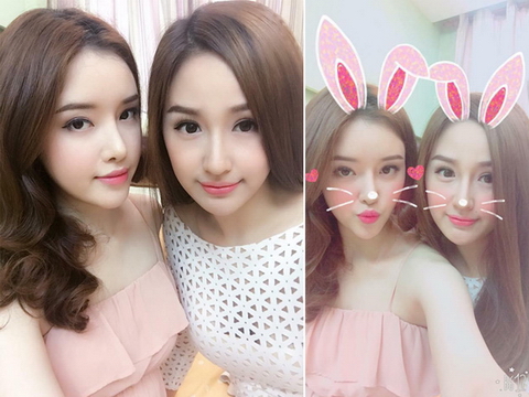 Tạo dáng nhí nhảnh, chị em Mai Phương Thúy bị nhận nhầm là học sinh cấp 3