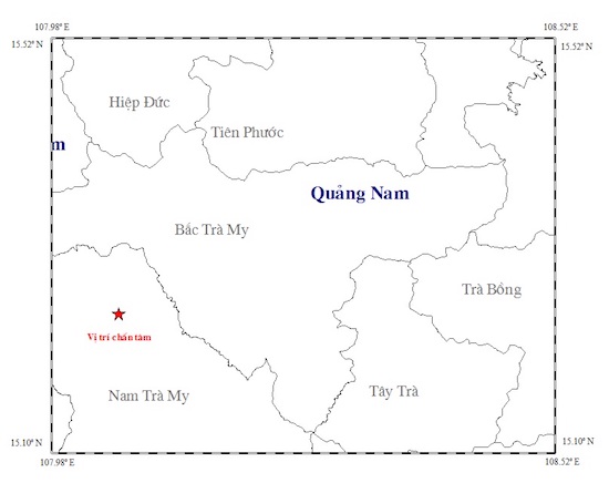 Hai trận động đất mạnh liên tiếp ở huyện miền núi Quảng Nam