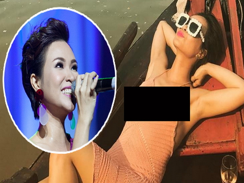 Khoe ảnh lãng mạn giữa sông nước, Uyên Linh hớ hênh lộ vòng 1