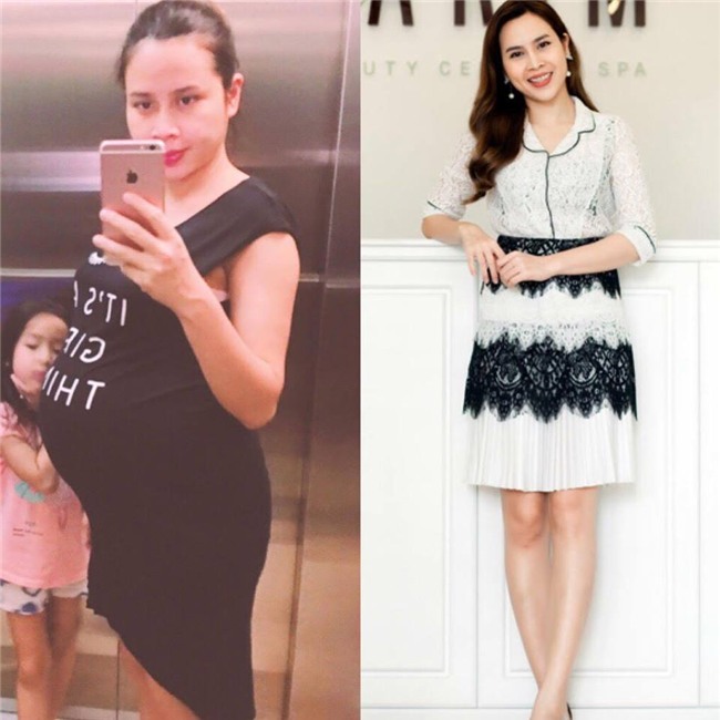 Hình ảnh trong thời điểm mang bầu của nữ ca sĩ từng khiến cô khó lòng chấp nhận và sự cải thiện rõ rệt khi quay về mốc 51kg.