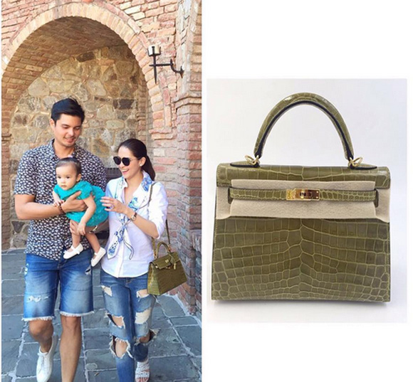 Nữ diễn viên Marian Rivera nổi tiếng sở hữu cả bộ sưu tập túi Hermes trị giá lên tới hàng chục tỷ đồng. Khi đi chơi, cô mang theo chiếc túi Hermes K25
