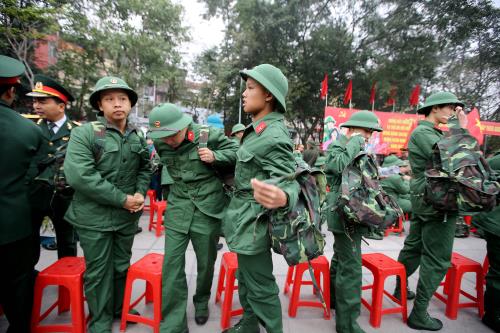 Những tân binh nhập ngũ.