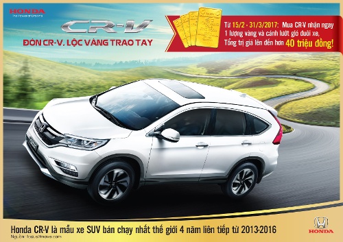 Mua Honda CR-V được tặng 1 cây vàng
