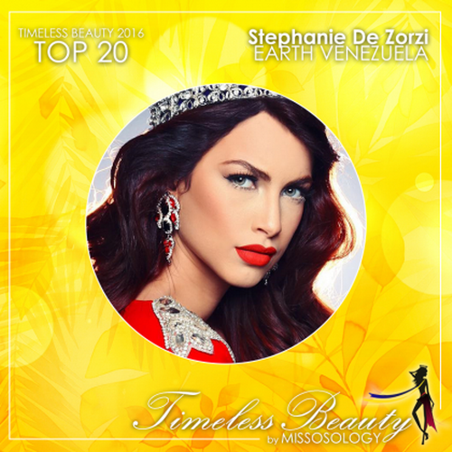Xếp thứ 2 là Stephanie de Zorzi,       Hoa hậu Nước tại cuộc thi Hoa hậu Trái đất 2016. 