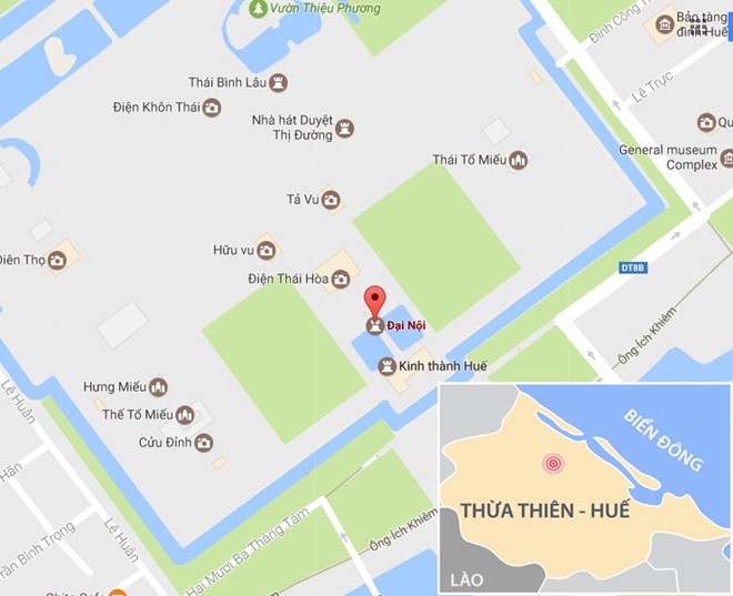 Khu vực Đại nội - Kinh thành Huế. Ảnh: