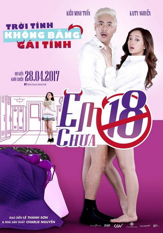 Teaser poster thứ hai của bộ phim cũng tích cực tô đậm thêm “sự mờ ám” giữa Linh Đan (Kaity) và Hoàng (Kiều Minh Tuấn) khi cả hai chỉ diện độc một chiếc áo sơ mi trắng, còn background  xuất hiện thêm một… chiếc giường. Đặc biệt chi tiết “số 18 gạch chéo” được đặt ngay vị trí nhạy cảm của hai diễn viên càng mở ra nhiều sự tò mò. Ngoài ra, hình ảnh một Kaity ngây thơ, trong sáng xuất hiện song song với một Kaity gợi cảm bên Kiều Minh Tuấn như hé lộ Linh Đan là một cô nàng lắm chiêu đủ trò, hứa hẹn sẽ tạo ra nhiều tính huống dở khóc dở cười trong phim.