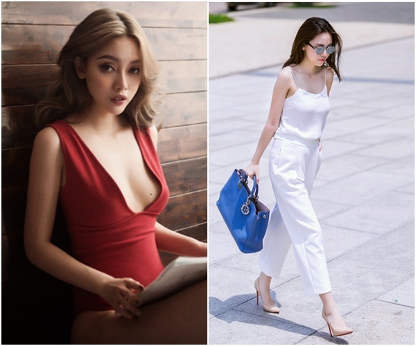 Thùy Linh cuốn hút với trang phục xẻ sâu, khoe vòng một gợi cảm.
