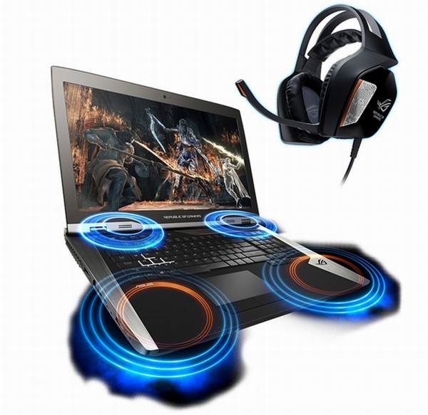ROG GX800 có hệ thống bốn loa công suất lớn và có khả năng tái tạo âm bass tốt. Trong đó, hai loa được đặt ngay vị trí dưới gần màn hình để truyền âm thanh hướng trực tiếp đến tai người dùng. Máy cũng được trang bị ESS SABRE HiFi DAC giúp mang lại dải âm thanh cao, âm bass trầm hơn và cho chất lượng âm thanh đầu ra 32-bit/384kHz.