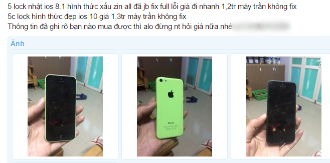 Những thông tin rao bán iPhone lock giá 1,2 triệu đồng như thế này xuất hiện nhiều trong thời gian gần đây.