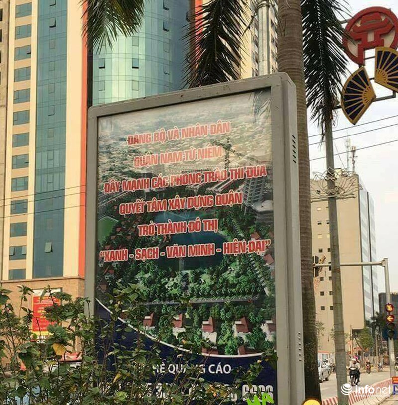 Lỗi chính tả &quot;ngây ngô&quot; nằm &quot;hiên ngang&quot; giữa đường ở quận Nam Từ Liêm