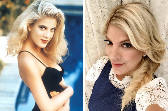Tori Spelling (1990, 2017): Sau nhiều năm, Tori vẫn khiến người ta chết chìm trong đôi mắt sâu thẳm.