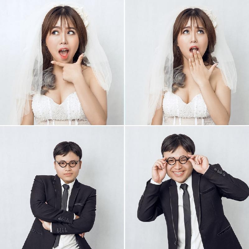 Thanh Vân hài hước cho hay ban đầu, cô chỉ vui miệng đề cập chú rể mặc váy còn cô mặc quần áo cho thoải mái. Chú rể cũng đắn đo, sau đó đã chiều theo ý người yêu.