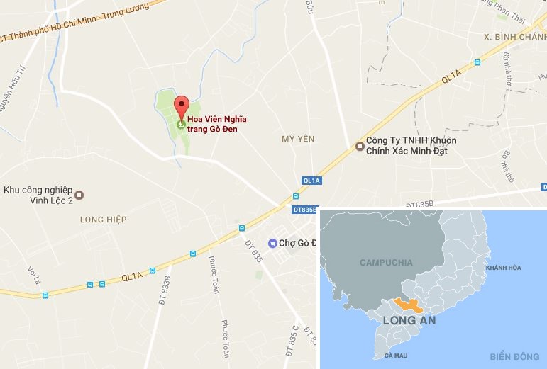 Vị trí gần nơi xảy ra vụ cháy. Ảnh: Thiên Sơn.