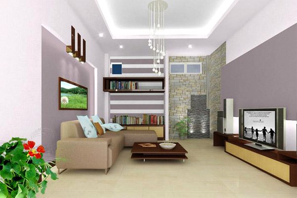 Phong cách Hàn Quốc trong thiết kế nội thất phòng khách nhà ống. Ảnh: Noithattrieugia. 