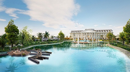  Từ Hà Nội chỉ chưa mất 1 giờ đi ô tô theo trục Quốc lộ 2, FLC Vĩnh Thịnh Resort đã xuất hiện trước mắt bạn một cách yên bình và lắng đọng.   Vĩnh Thịnh Resort chính là sự kết hợp hài hòa giữa các giá trị kiến trúc với không gian xanh mướt của cỏ cây, là môi trường trong lành, đây là nơi lý tưởng cho nghỉ dưỡng hoặc các hoạt động tập thể ngoài trời.  FLC Vĩnh Thịnh Resort là thương hiệu về khu nghỉ dưỡng 5 sao được thiết kế theo tiêu chuẩn quốc tế với phong cách quý phái, sang trọng với các thiết kế cầu kỳ tinh xảo tại Việt Nam.