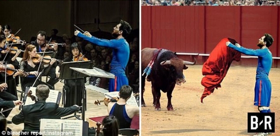 Với động tác đó Messi có thể chỉ huy dàn nhạc, hoặc tham gia đấu bò tót!