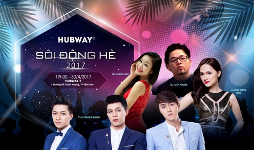 Hương Giang Idol &quot;thả dáng&quot; giữa dàn &quot;nam thần&quot; nhóm The Wings tại Hubway Sầm Sơn