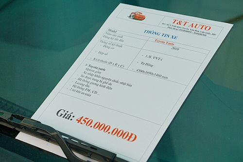 Giá xe niêm yết công khai và được cho là cạnh tranh với hầu hết các trung tâm khác