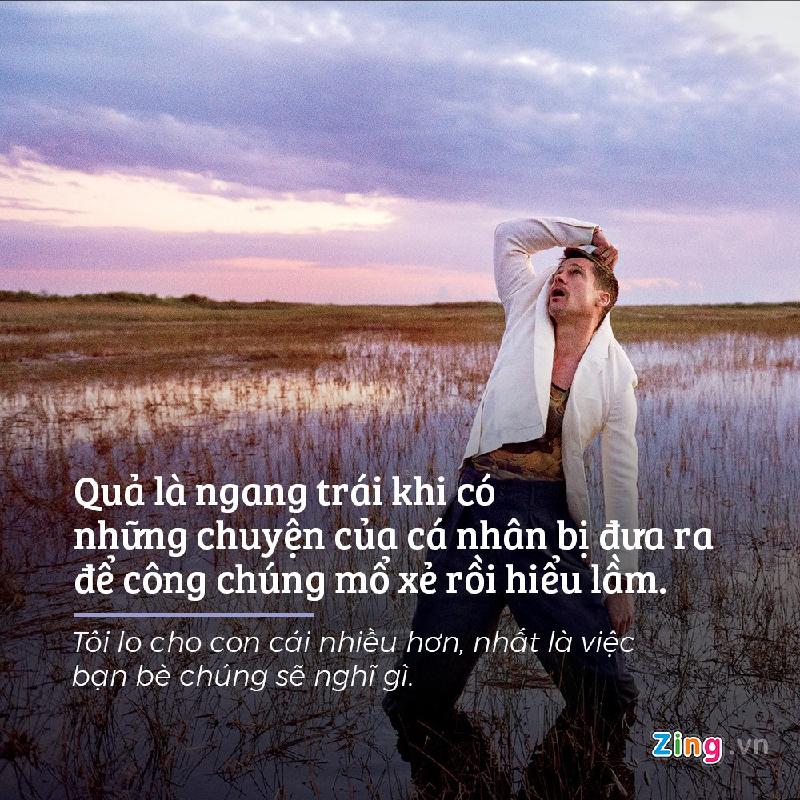 Nỗi đau và lo lắng lớn nhất của Brad Pitt lúc này là dành cho con cái. Tài tử e ngại rằng chuyện cha mẹ ly hôn sẽ khiến con mình gặp khó khăn trong cuộc sống: “Tin tức không phải lúc nào cũng chính xác, hoặc đưa lên mặt báo đầy đủ, bởi những câu chuyện giật gân luôn được đọc nhiều nhất. Con tôi sẽ bị điều tiếng, và đây là điều khiến tôi đau đớn nhất”.