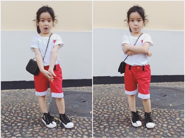 Bé Mina sở hữu ít mẫu túi xách hơn, tuy nhiên, cô bé cũng thường mang túi rất điệu đà mỗi khi ra ngoài