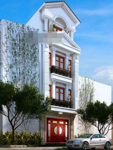 Nhà ống sang trọng, lộng lẫy và bề thế nhờ lối thiết kế hình khối phong cách phương Tây. 