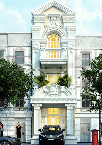 Mặt tiền sang trọng cho nhà ống giả biệt thự đẳng cấp. 