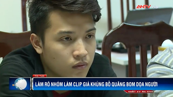  Nguyễn Thành Nam tại cơ quan công an. (Ảnh: ANTV) 