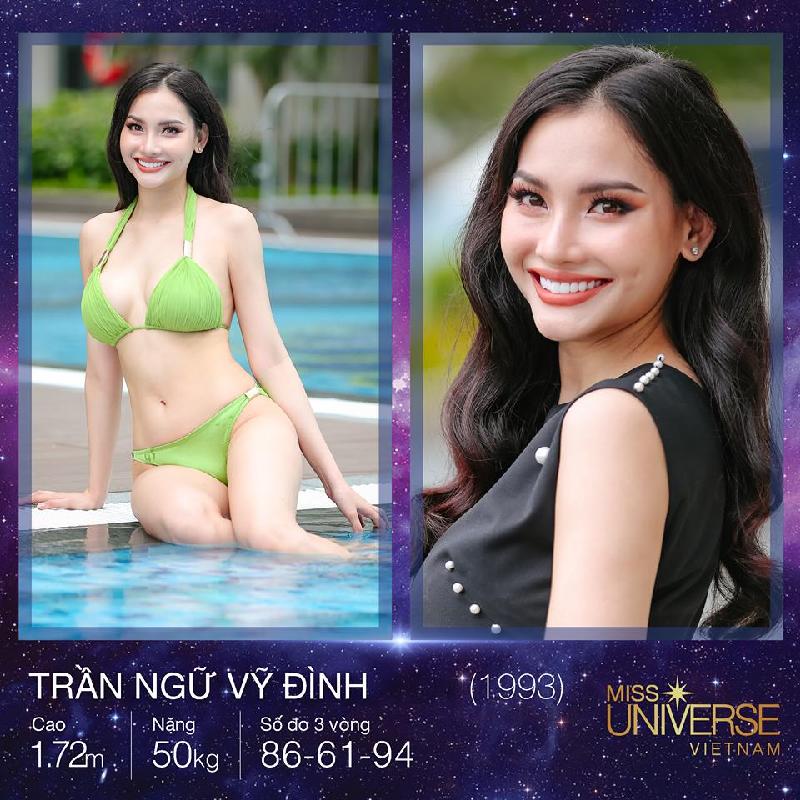 Trần Ngữ Vỹ Đình - cô gái xinh đẹp đang gây sốt vòng tuyển sinh Hoa hậu Hoàn vũ Việt Nam 2017.   Sau khi hình ảnh và thông tin cá nhân của Trần Ngữ Vỹ Đình được đăng tải trên trang chủ cuộc thi, có tới gần 1.000 bình luận ngợi khen nhan sắc của cô gái này. Người đẹp năm nay 24 tuổi, sở hữu chiều cao 1m72 và số đo ba vòng rất nóng bỏng 86 - 61 - 94.  Ngoài ra, nhiều khán giả còn nhận định Vỹ Đình sở hữu gương mặt hao hao với đương kim Hoa hậu Hoàn vũ Việt Nam - Phạm Hương, đặc biệt là ở ánh mắt có thần và nụ cười rộng khuôn tỏa nắng. 