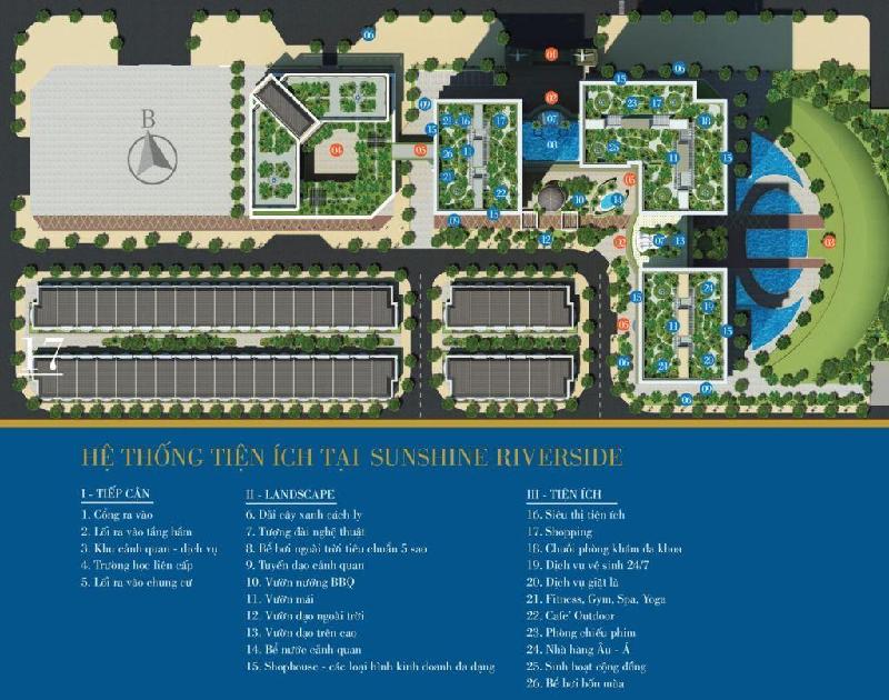 Hệ thống tiện ích và dịch vụ tiêu chuẩn 5 sao của Sunshine Riverside