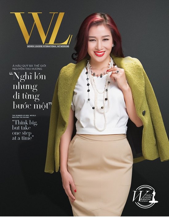 Thu Hương, sao Việt Thu Hương xuất hiện trên bìa tạp chí với tư cách doanh nhân thành đạt.