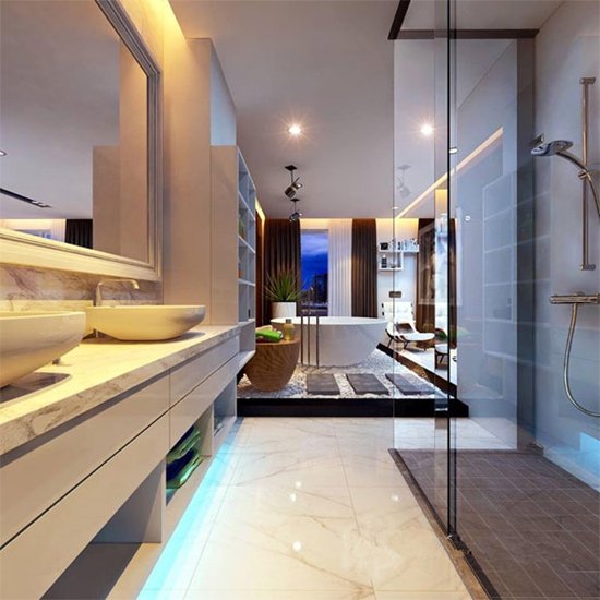Nhà vệ sinh rộng rãi, hiện đại và tiện nghi như khách sạn 