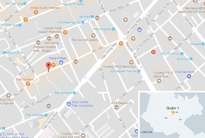 Vị trí xảy ra vụ án mạng. Ảnh: 