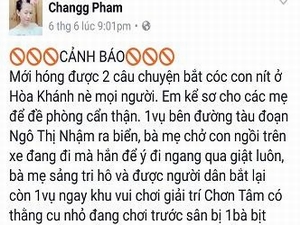 Phạt 12,5 triệu đối với kẻ bịa chuyện bắt cóc trẻ em trên Facebook