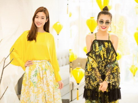 Lệ Hằng, Đỗ Mỹ Linh đẹp rực rỡ với sắc vàng