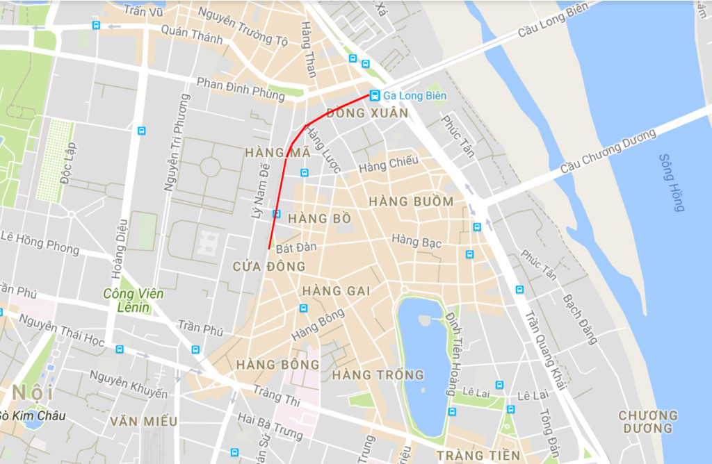 Đoạn Phùng Hưng đến ga Đầu Cầu.