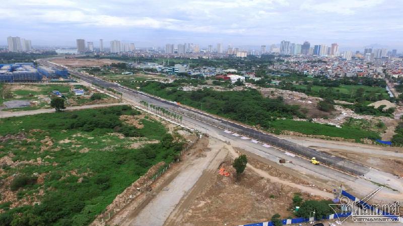 Ngắm đường nghìn tỷ nối 3 quận Thủ đô từ trên cao
