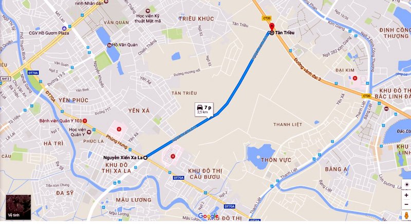 Đường nhìn bản đồ Google Map