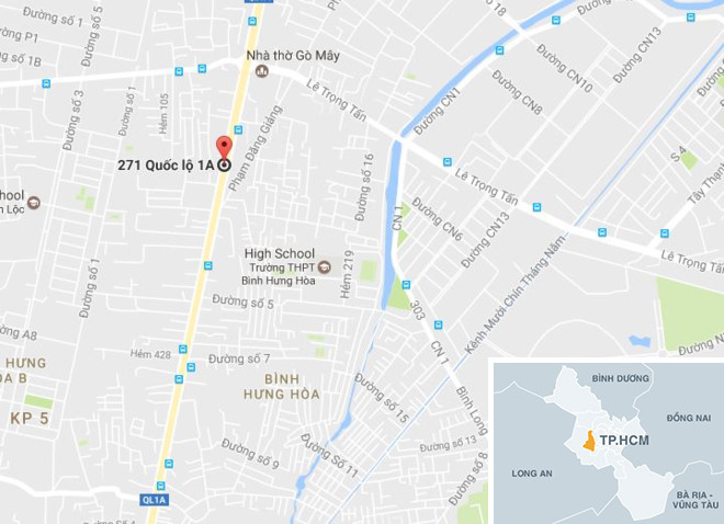 Vị trí gần nơi xảy ra tai nạn. Ảnh: Google Maps.