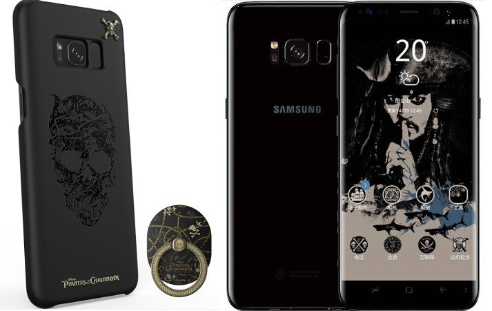 Samsung đã hợp tác với Công ty giải trí Disney để phát triển phiên bản có số lượng rất hạn chế Galaxy S8 cướp biển vùng Caribbean (Pirates of the Caribbean). Theo một báo cáo, chiếc smartphone đặc biệt này được phát hành với một số lượng khá hạn chế, đi kèm với nó là một chiếc hộp đựng được thiết kế giống như một chiếc rương đựng kho báu. Bên trong bao gồm chiếc S8, một ốp lưng được thiết kế với các hoạ tiết “rùng rợn” và một chiếc móc dán điện thoại bằng vàng cũng được thiết kế đặc biệt.