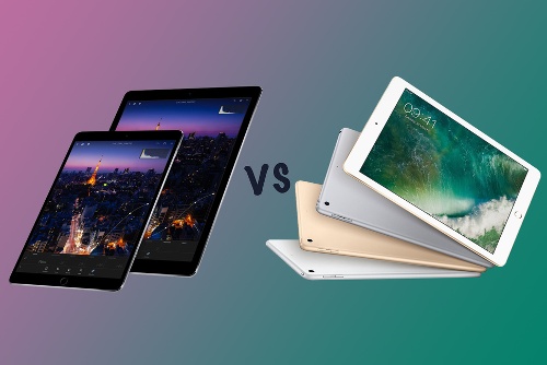 iPad Pro 10.5 (trái) và iPad 9.7 (phải)