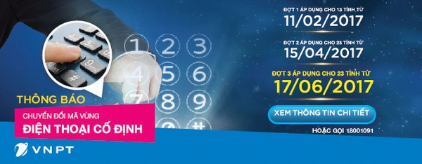 VNPT sẵn sàng chuyển đổi mã vùng điện thoại cố định giai đoạn 3