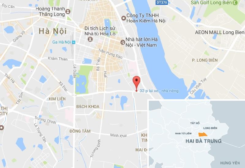 Ví trí xảy ra vụ tai nạn liên hoàn. Ảnh: Google Maps.